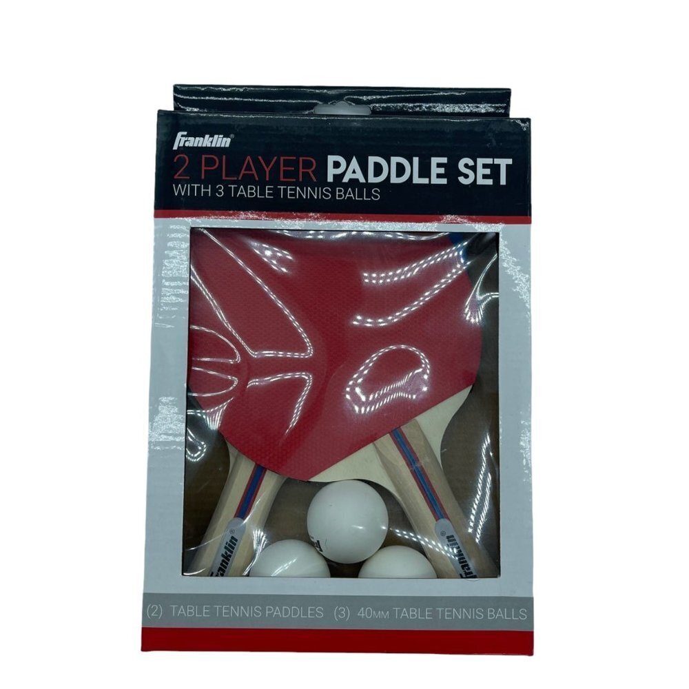 Franklin Paddle Set 2 Player 3 Table Tennis Balls Red Blue